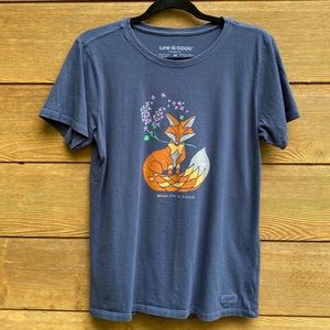 Life Is Good Whimsical Fox "Wild Life is Good" Short Sleeve Tee